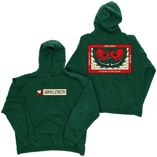 Hearts Holding Hands Green Hoodie